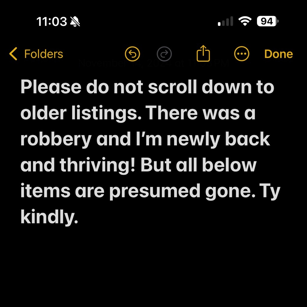 Note on old items